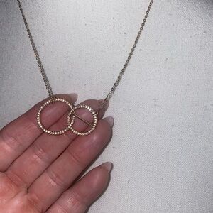 Swarovski Rose Gold Double Circle Necklace